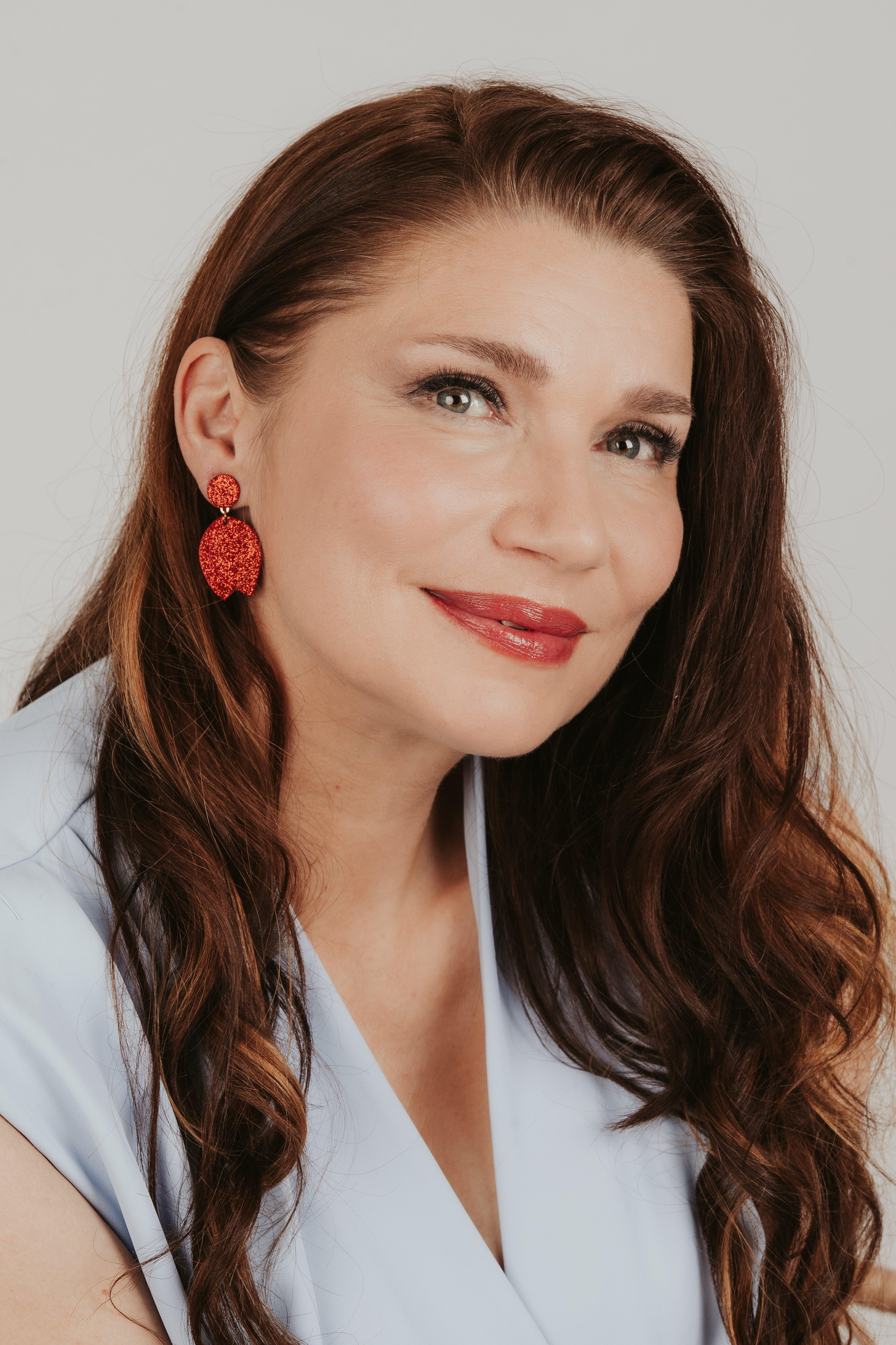 LEMPI®-korvakorut, Nuppu (punainen kimallus)