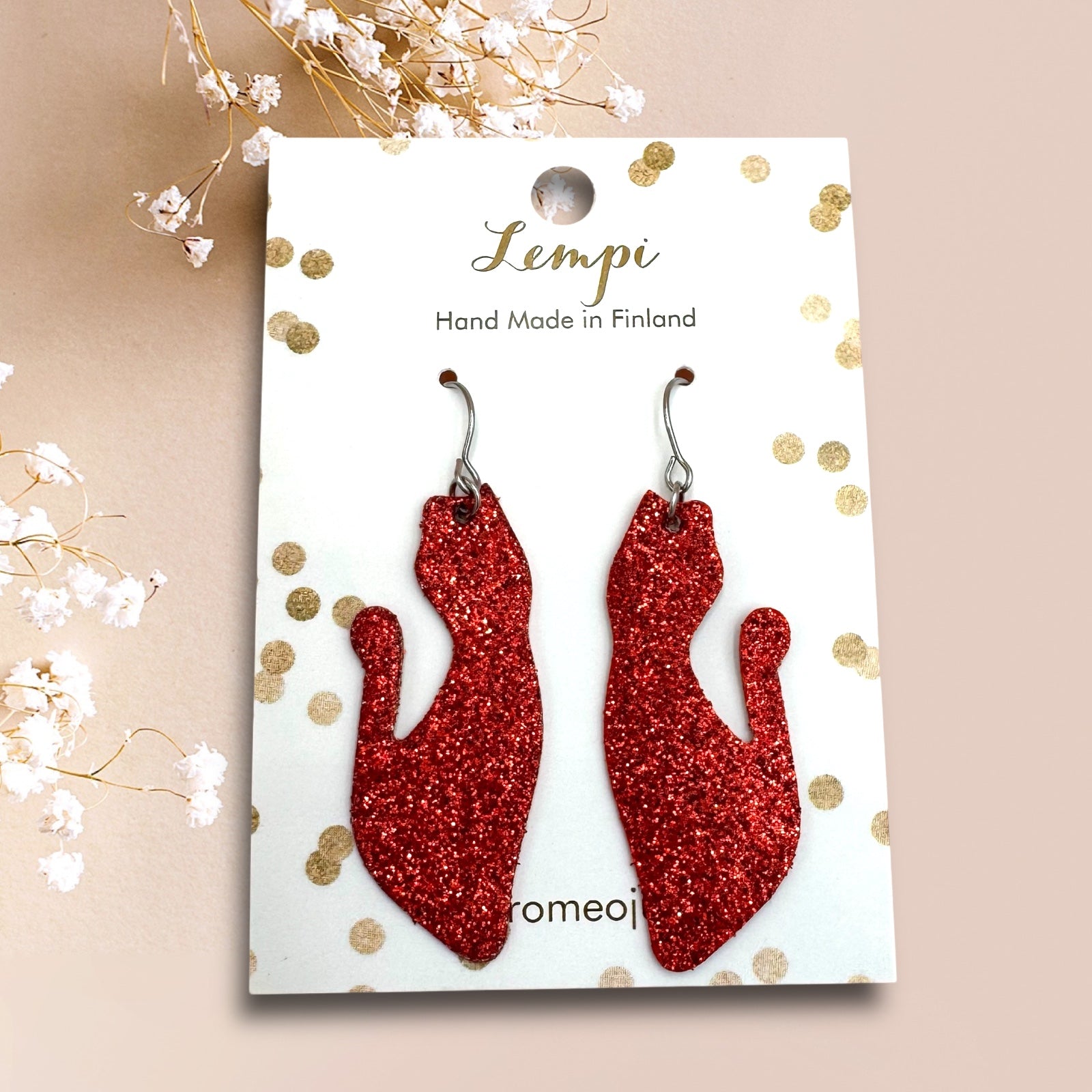 LEMPI earrings, Little Grain (black, silver)