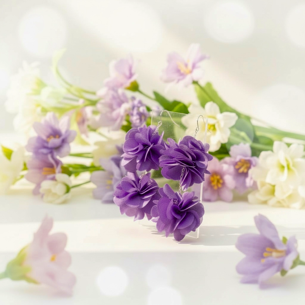 Roselle -kukkakorvakorut (violetti)