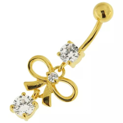Silver belly button ring, Diamond Daisy in Rosegold