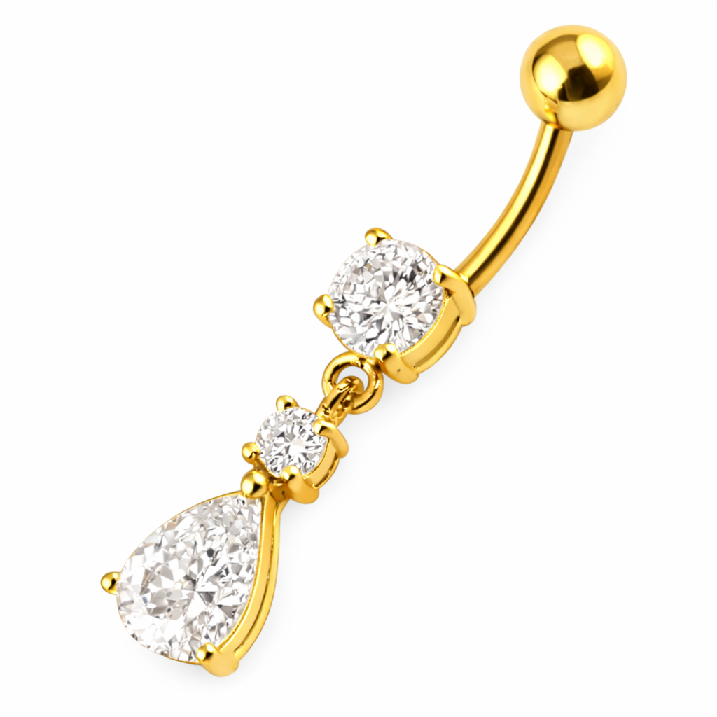 Kullattu Elara napakoru kirkkailla kristalleilla valkoista taustaa vasten.