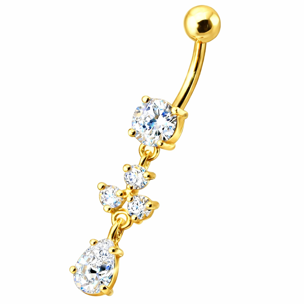 Kullattu Camila napakoru kirkkailla kristalleilla valkoista taustaa vasten