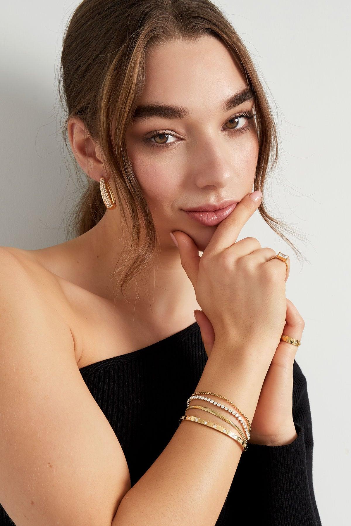 FRENCH RIVIERA | Willow -kirurginteräksinen kerrosrannekoru (kulta)