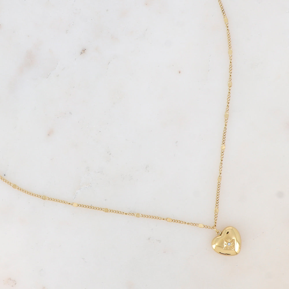 Bohm Paris Myra sydänkaulakoru kultainen tähtikaiverrus.
