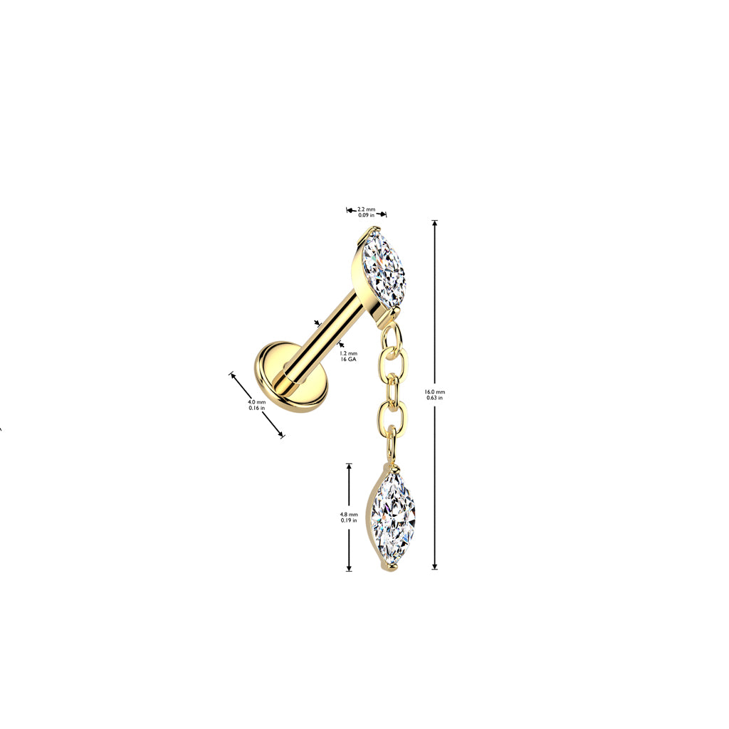 Titanium cartilage jewelry/tragus jewelry, Round Diamond Cut Top in Silver