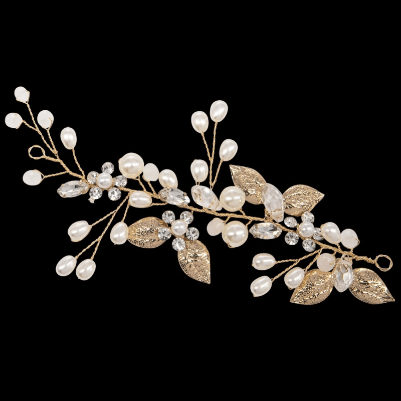 ATHENA BRIDAL | Martine -helmikoristeinen muotoiltava hiuskoru (kulta)