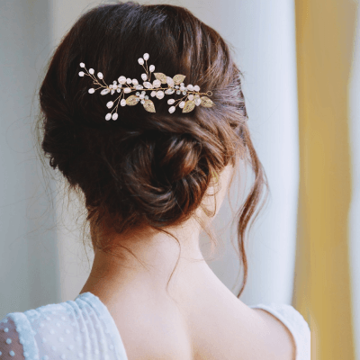 ATHENA BRIDAL | Martine pearl-embellished hair accessory (gold)