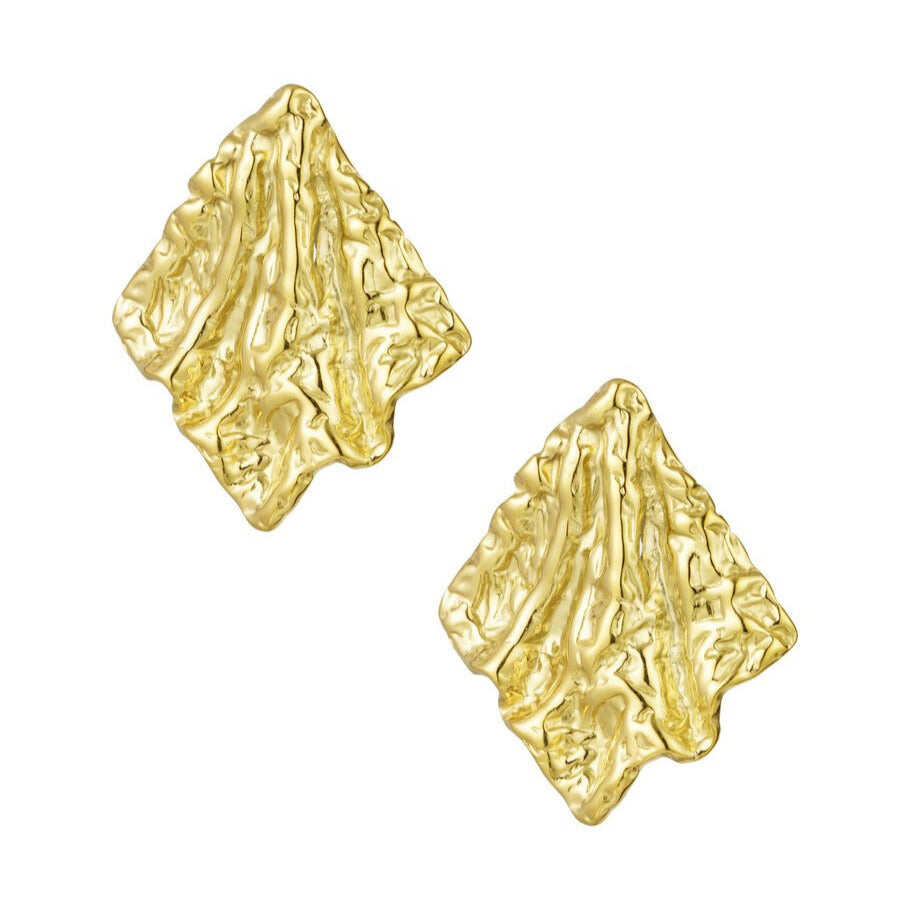 FRENCH RIVIERA | Lumière – kullanväriset teksturoidut nappikorvakorut