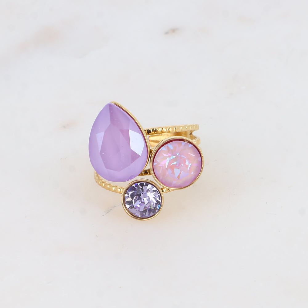 Bohm Paris lila pisarakivi sormus kullanvärinen.