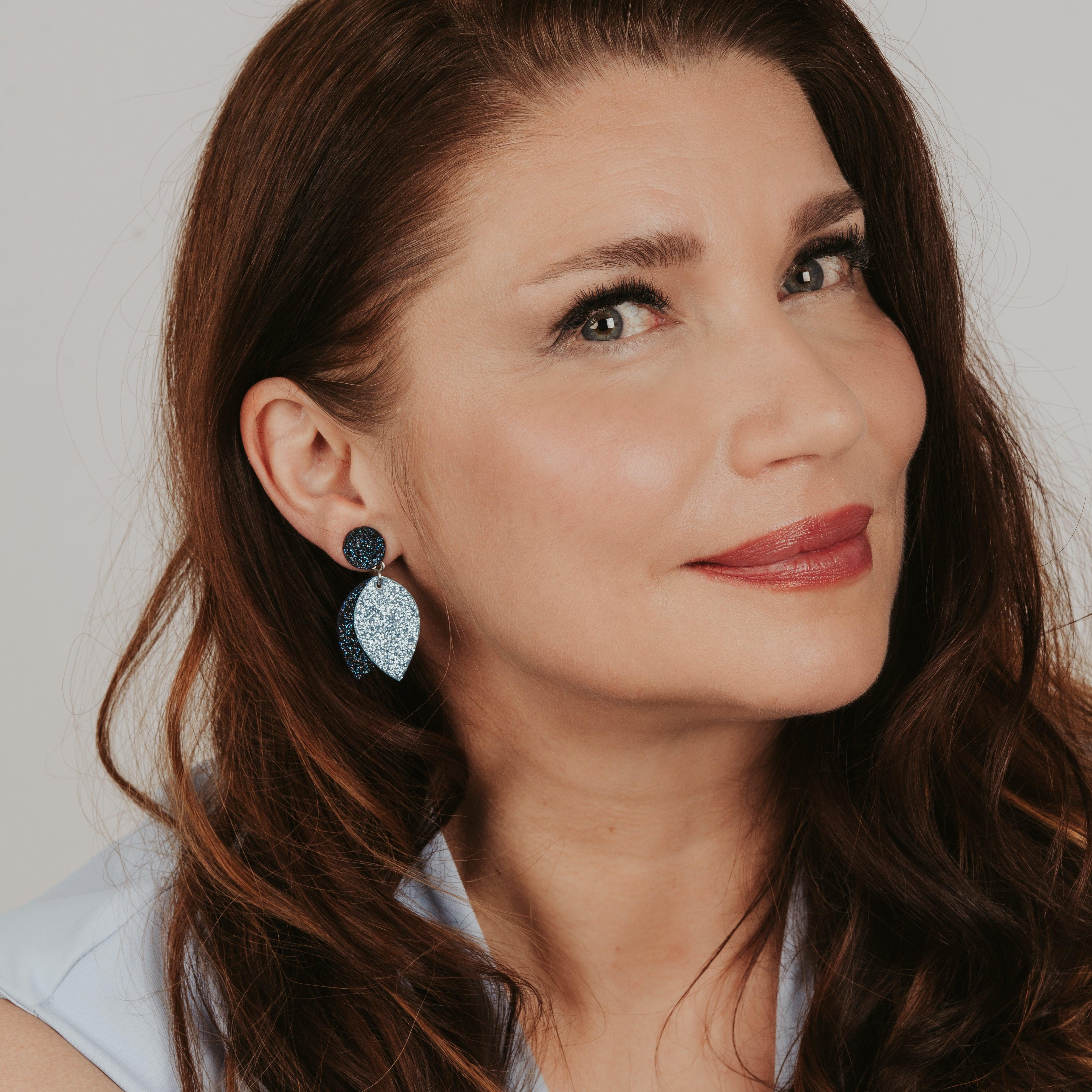 LEMPI®-korvakorut, Nuppu (sini-vaaleansini glitter)