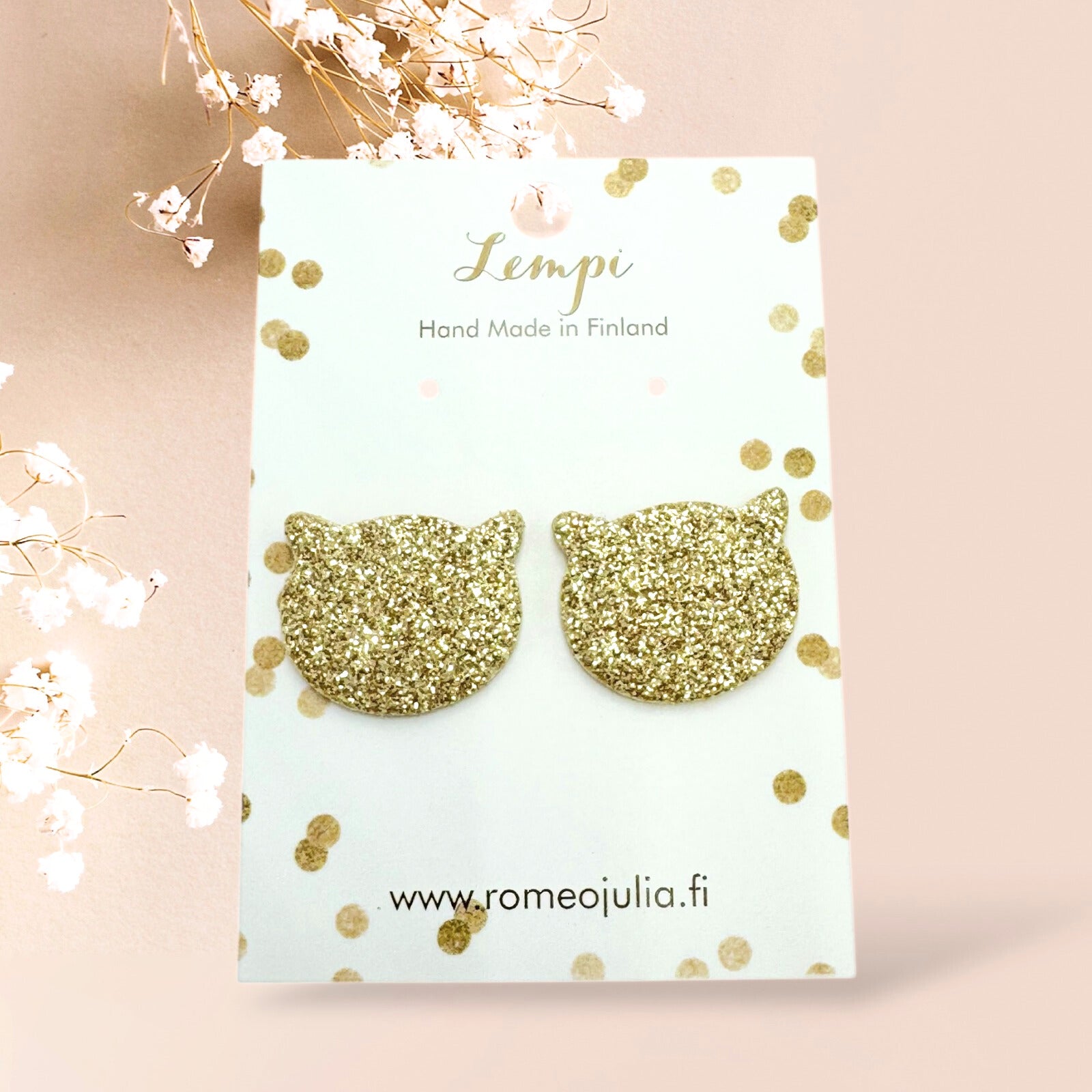 Käsintehdyt LEMPI® Misu -kissakorvakorut, kevyt ja ajaton muoto