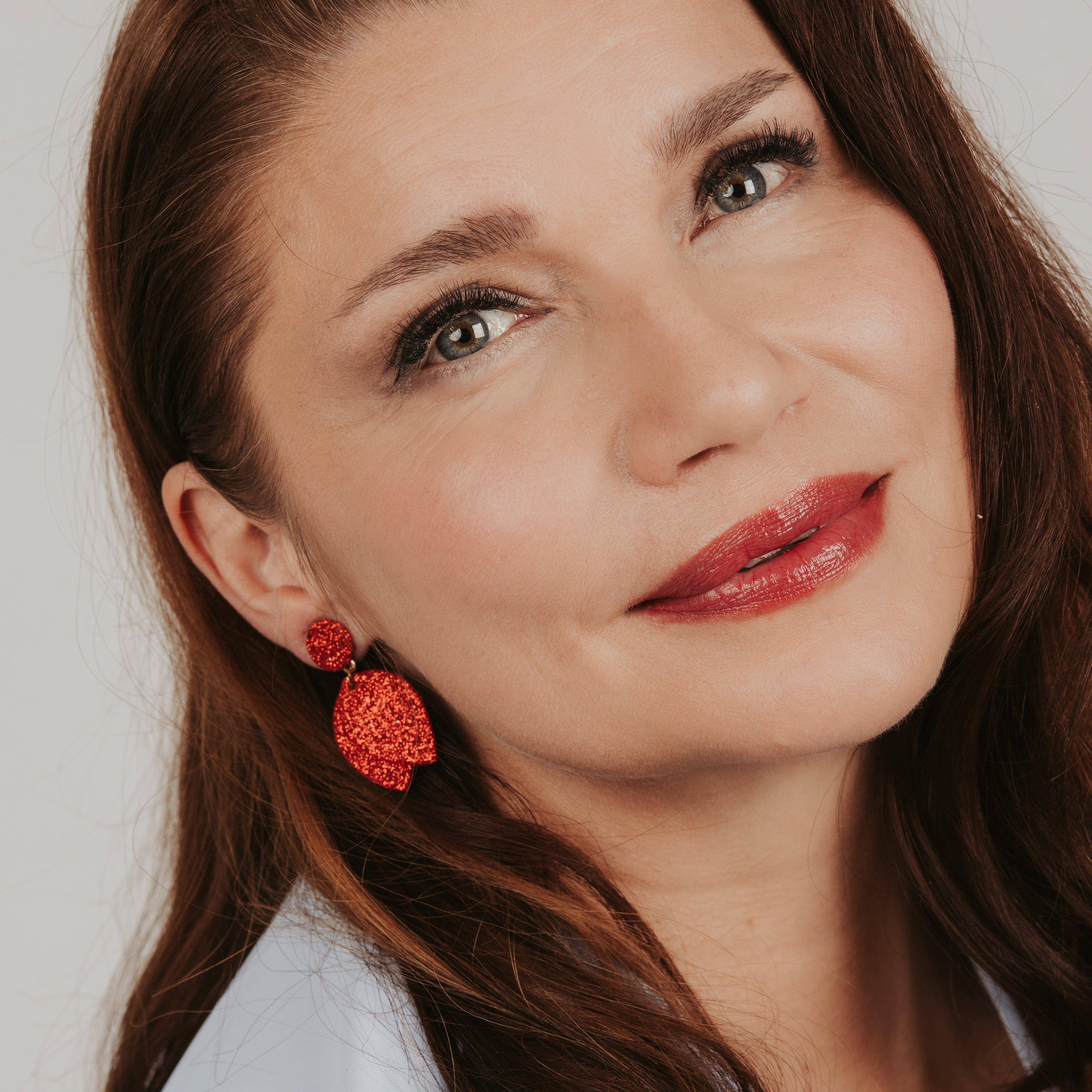 LEMPI®-korvakorut, Nuppu (punainen kimallus)