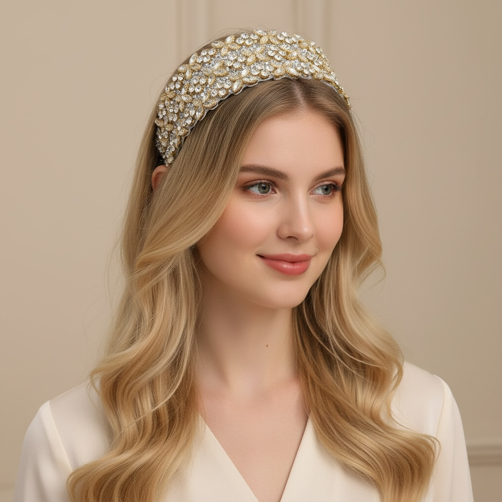 SUGAR SUGAR, Ariana Hairband -leveä kirkaskivinen hiuspanta