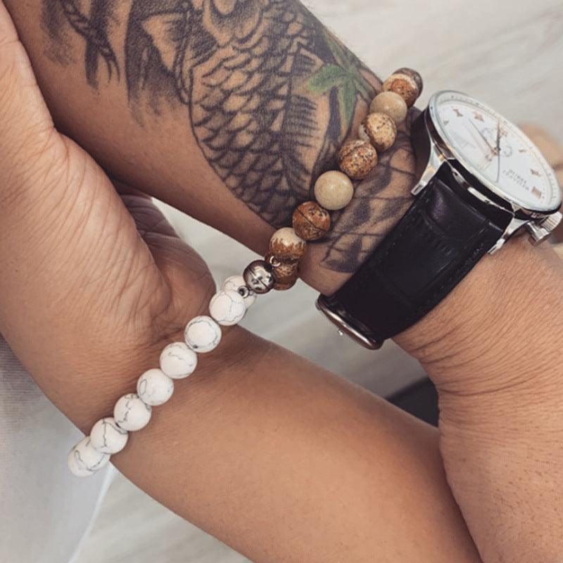 Rannekoru, Pearl Couple Bracelet with Ball -luonnonkivinen rakkauskoru