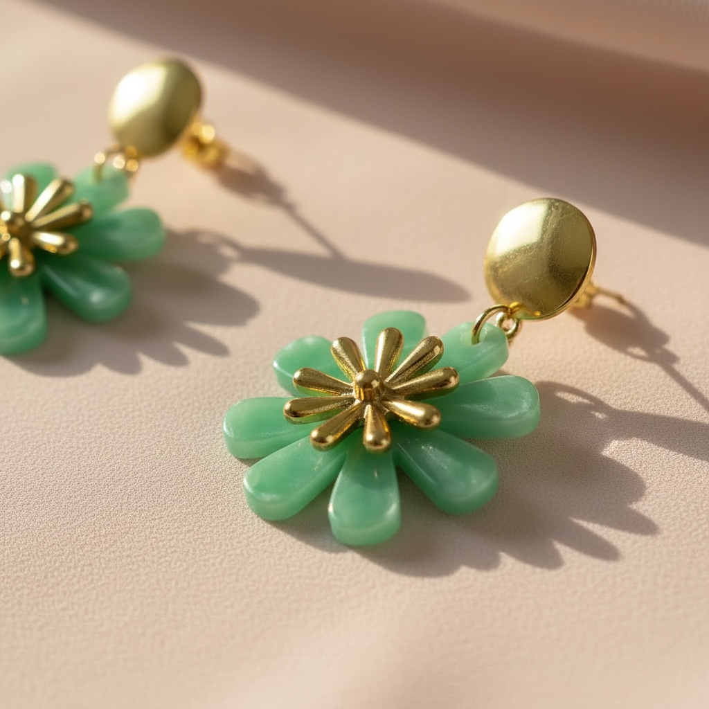 FRENCH RIVIERA | Mint Bloom – kukkakorvakorut (minttu)