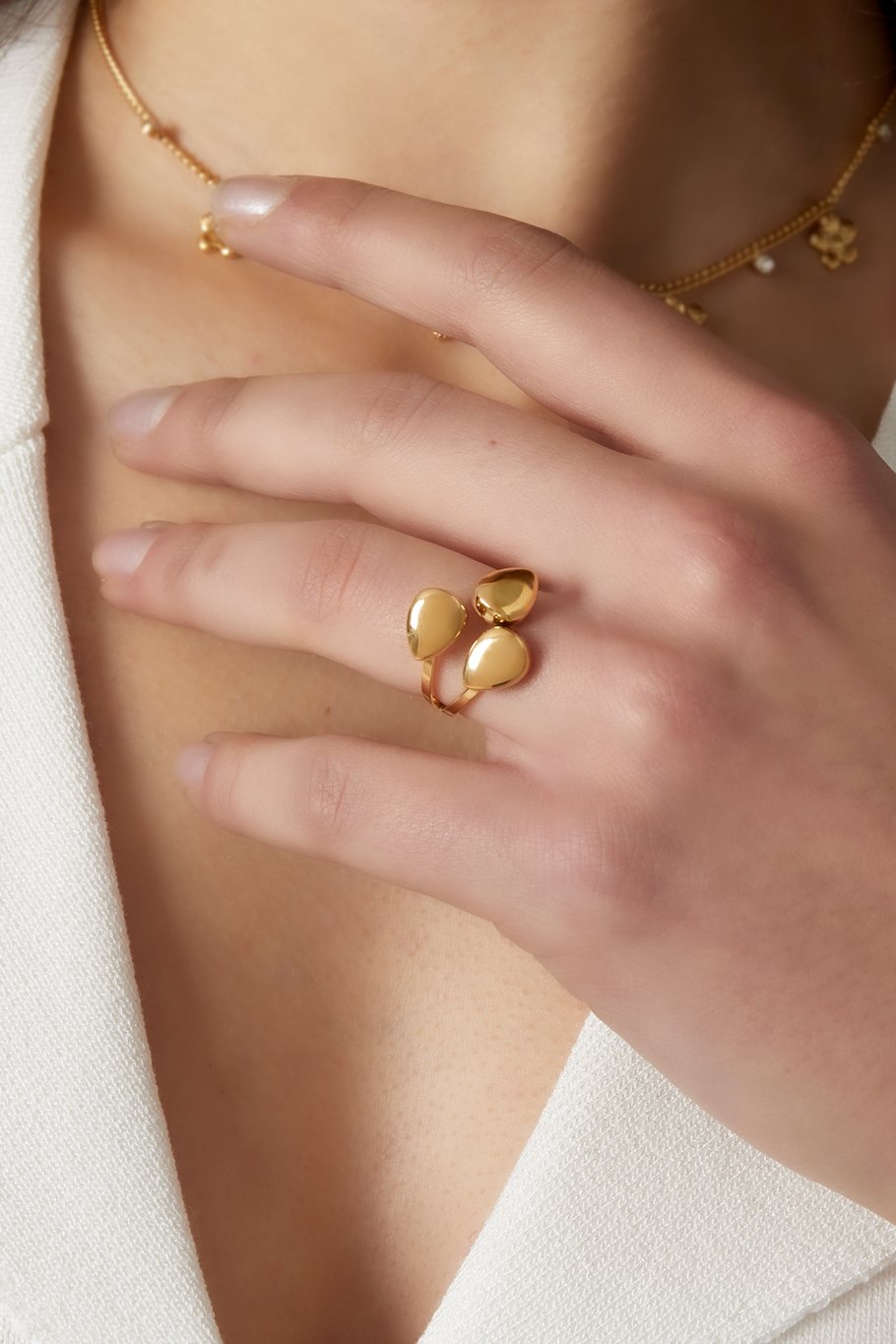 FRENCH RIVIERA | Lunéa – moderni pisarasormus kirurginteräksestä (kulta)