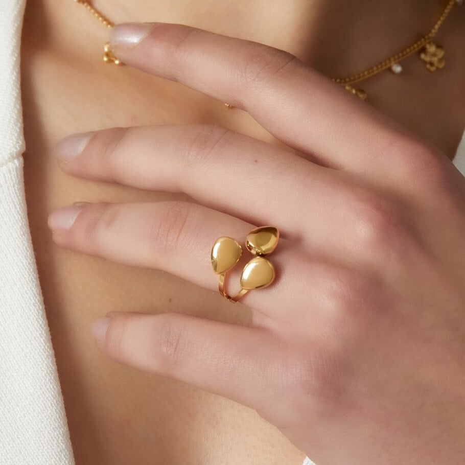 FRENCH RIVIERA | Lunéa – moderni pisarasormus kirurginteräksestä (kulta)