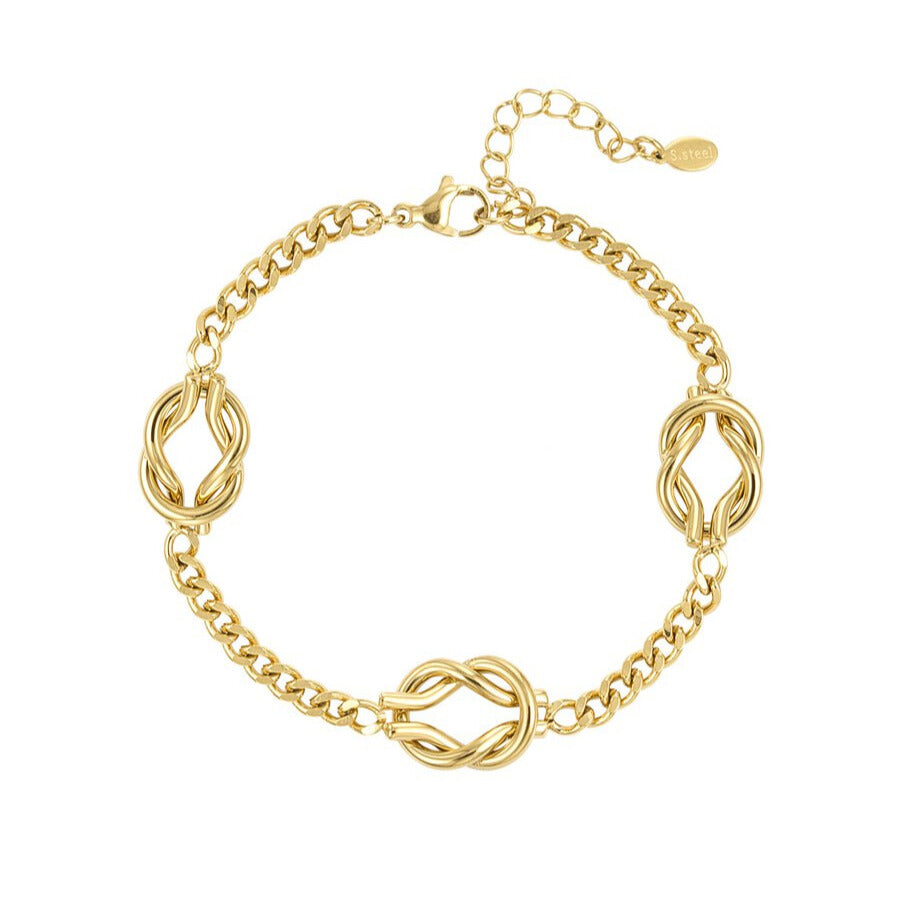 FRENCH RIVIERA | Mini Clover Charm Surgical Steel Bracelet (Silver)