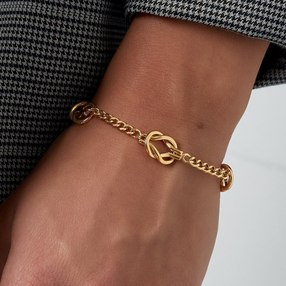 FRENCH RIVIERA | Mini Clover Charm Surgical Steel Bracelet (Silver)