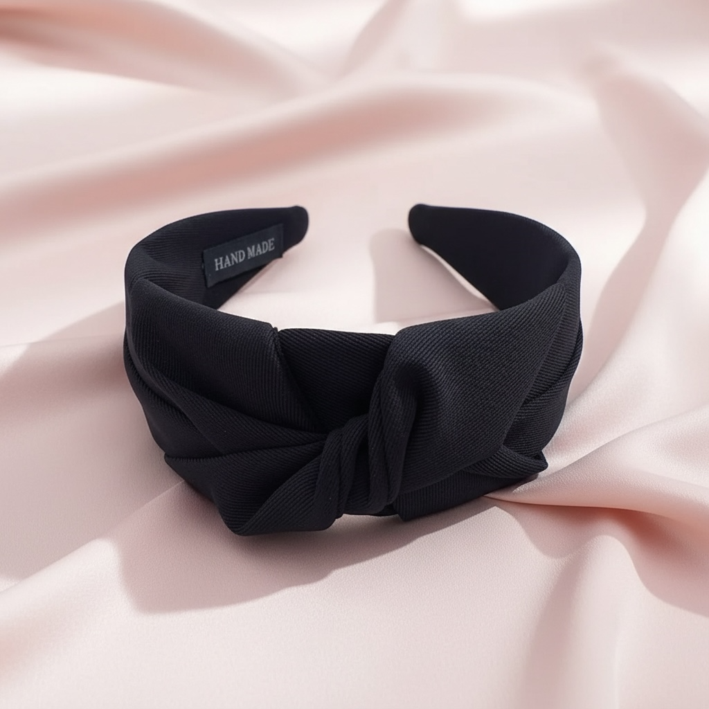 Musta mattapintainen COMFY hiuspanta twist-yksityiskohdalla