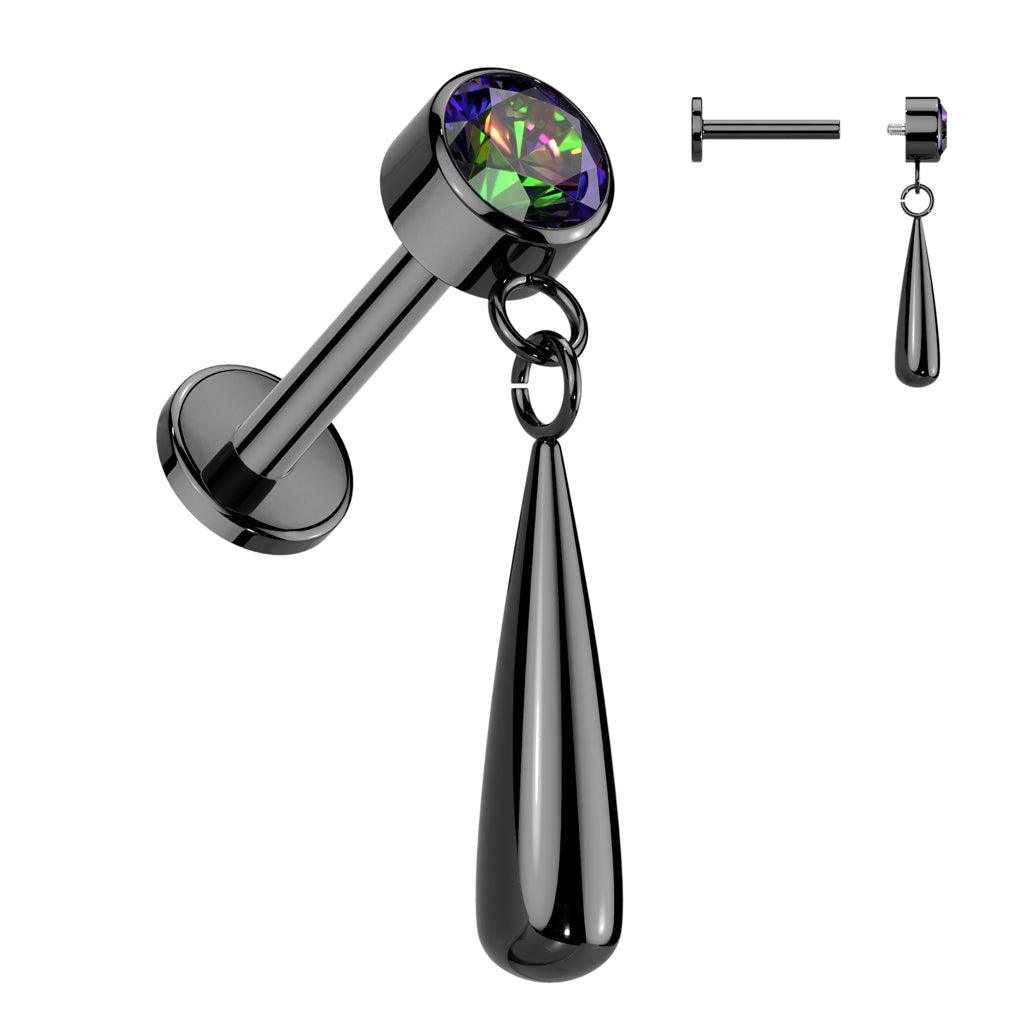 Titaani rustokoru/traguskoru, Teardrop Dangle in Black