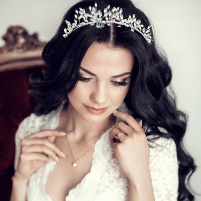 ATHENA BRIDAL, Bella -hopeinen juhlapanta kristallein