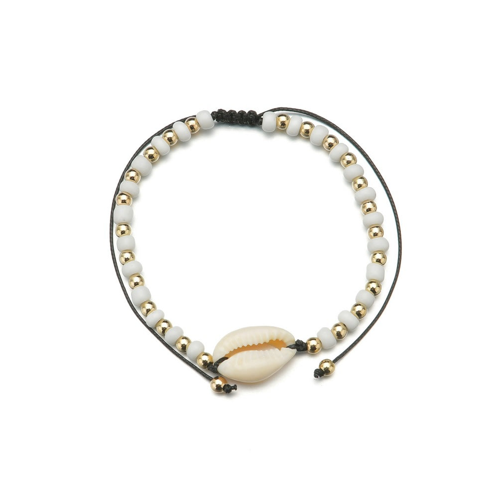 FRENCH RIVIERA | Fleur surgical steel anklet with flower (gold)