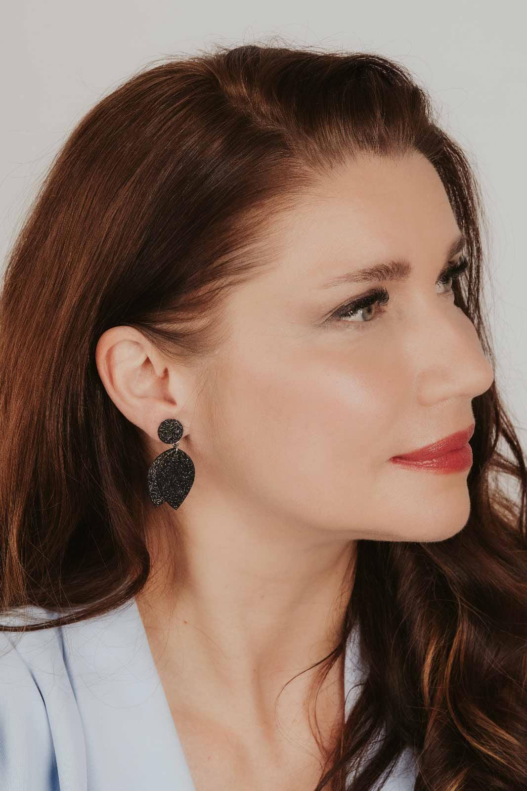 LEMPI®-korvakorut, Nuppu (musta glitter)