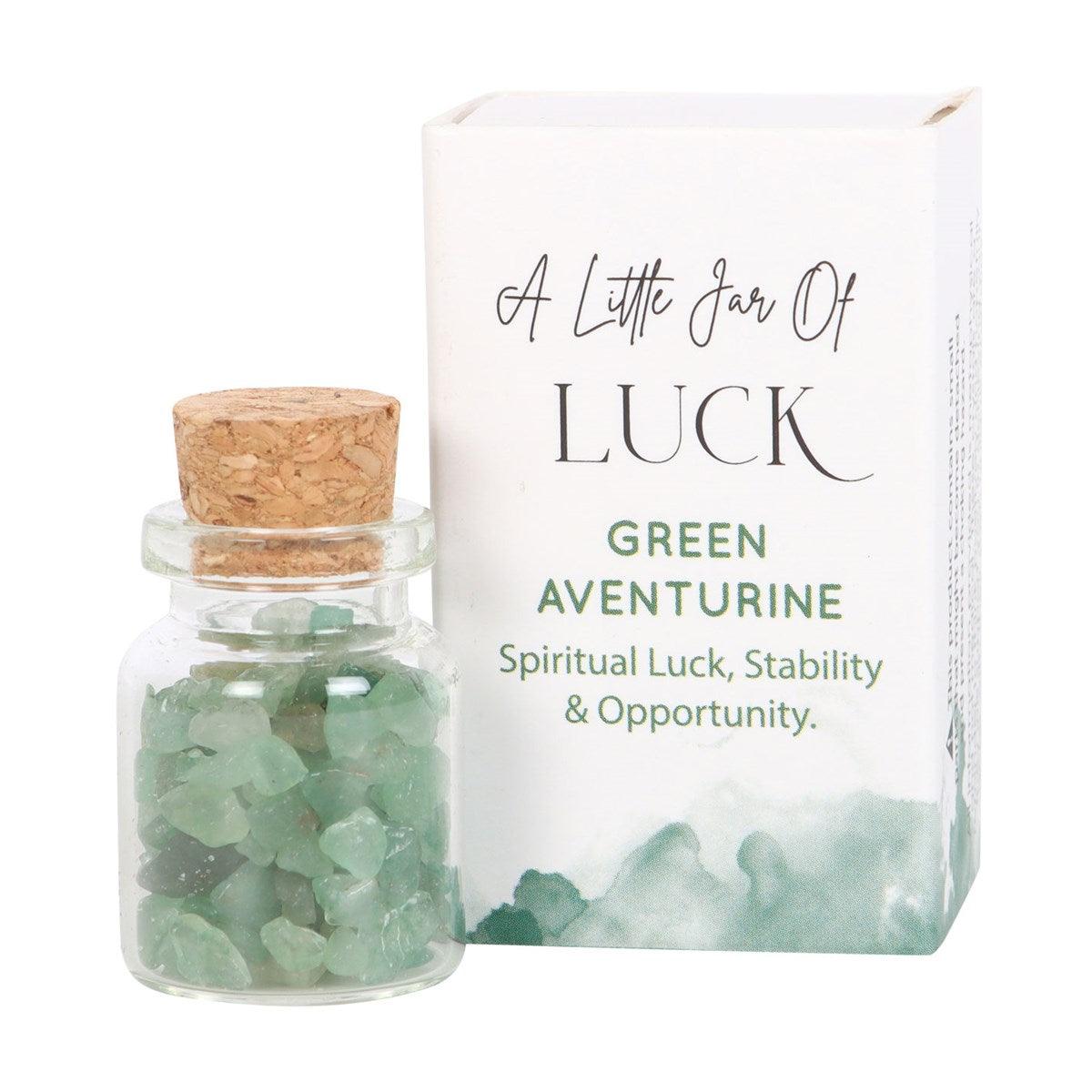 Jar of Luck, Green Aventurine -aventuriini onnenkivipullo "onni"
