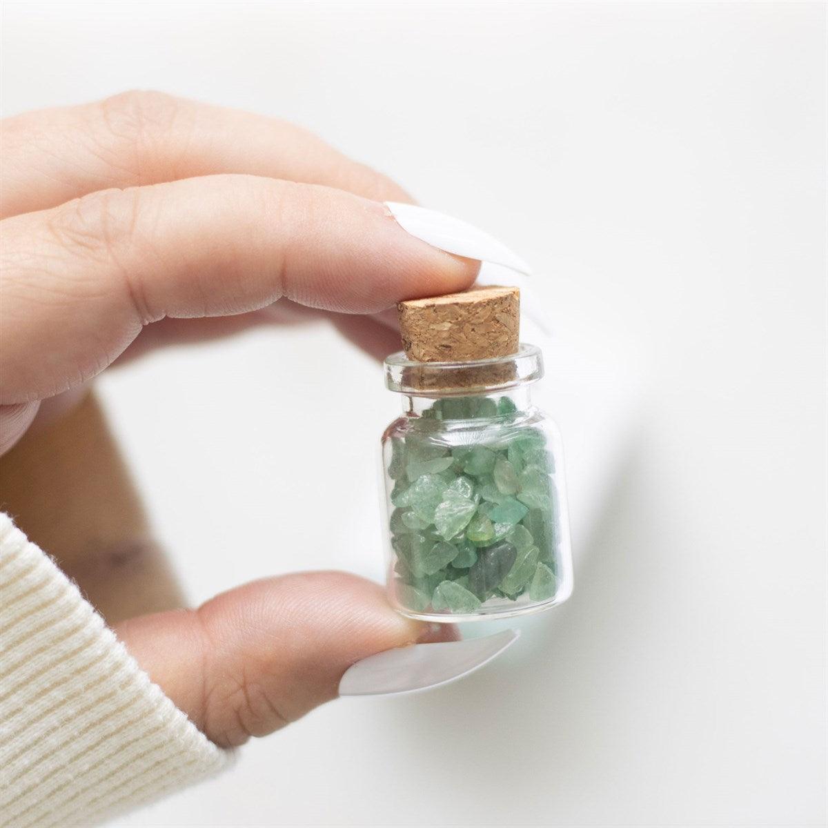 Jar of Luck, Green Aventurine -aventuriini onnenkivipullo "onni"