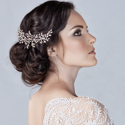 ATHENA BRIDAL | Pauline -opaalinhohtoinen muotoiltava hiuskoru (hopea)