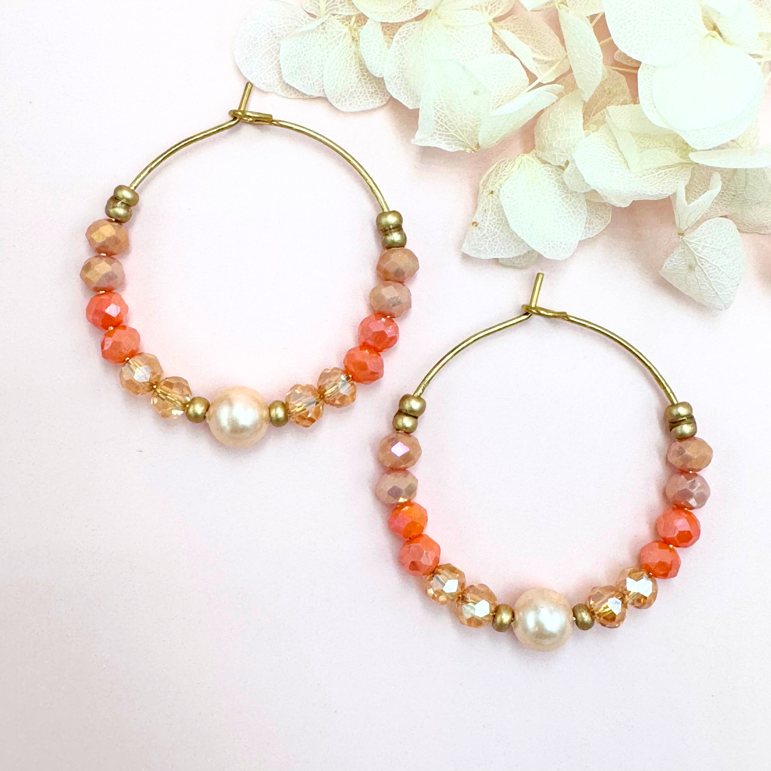Earrings, FRENCH RIVIERA | Jolie pearl earrings (white, silver)