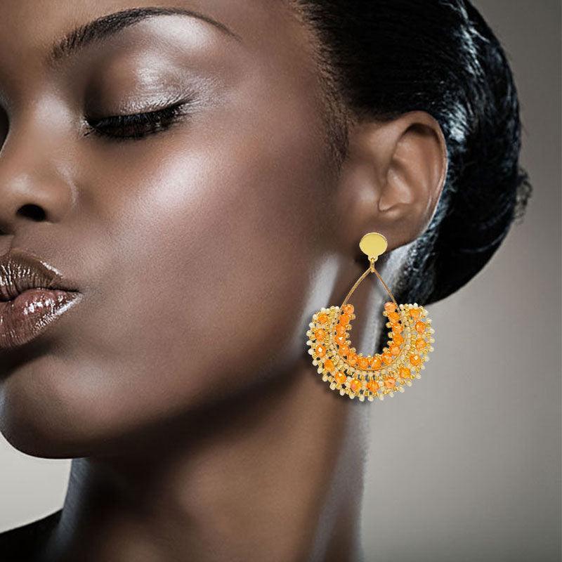 FRENCH RIVIERA | Joanna -oranssit kirurginteräskorvakorut