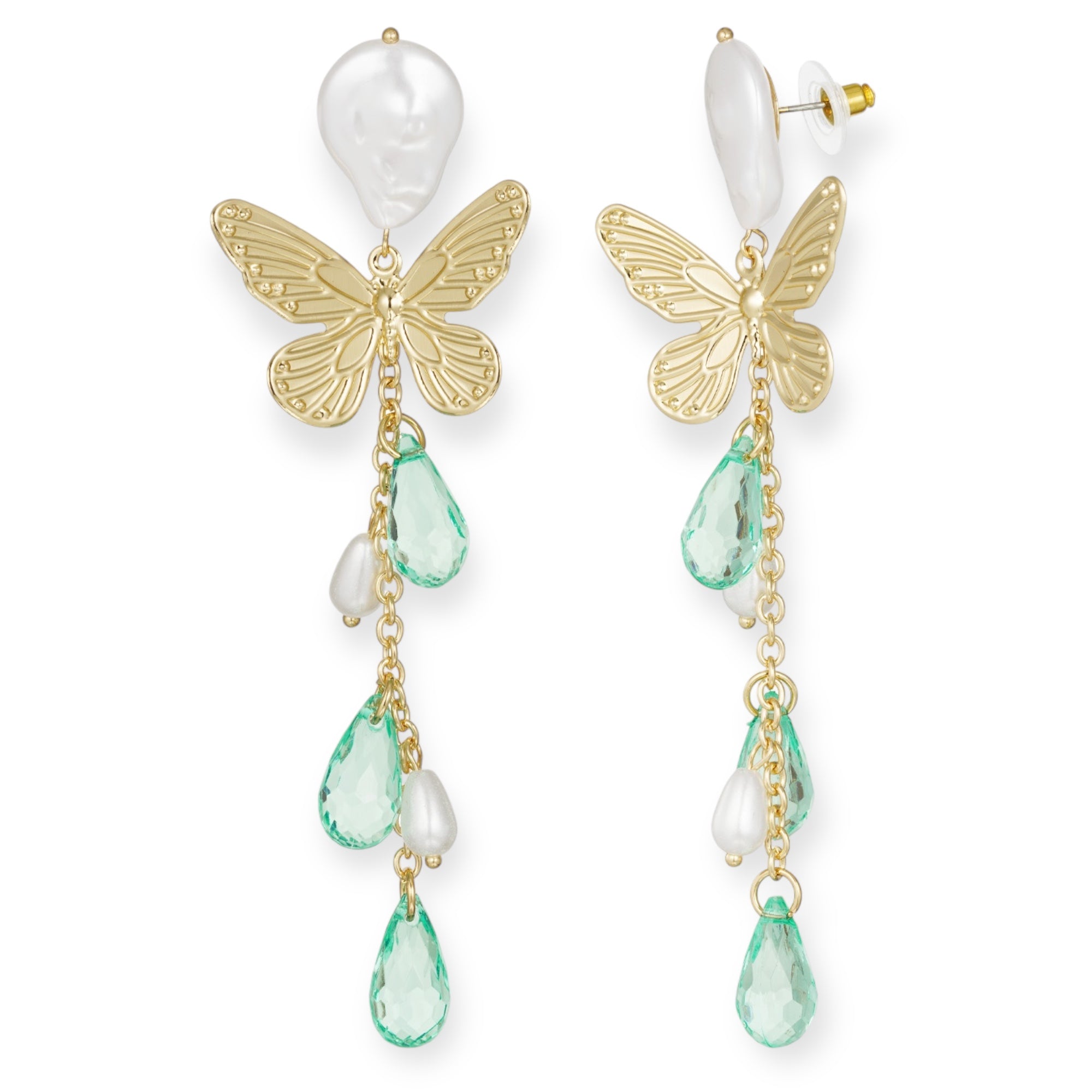 FRENCH RIVIERA | Butterfly Garden -perhoskorvakorut mintuvärisin helmin