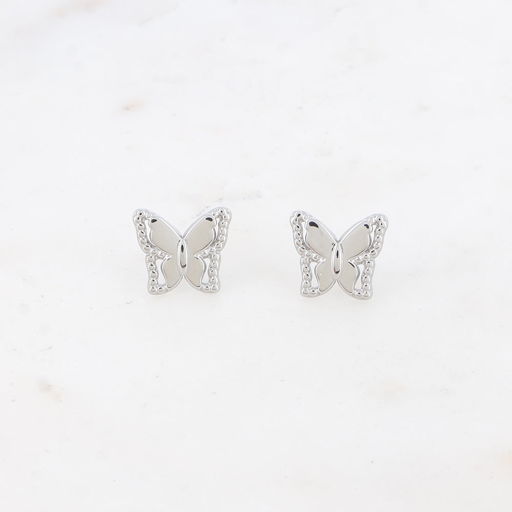 BOHM PARIS Papillon nappikorvakorut hopeisena tuotekuvassa