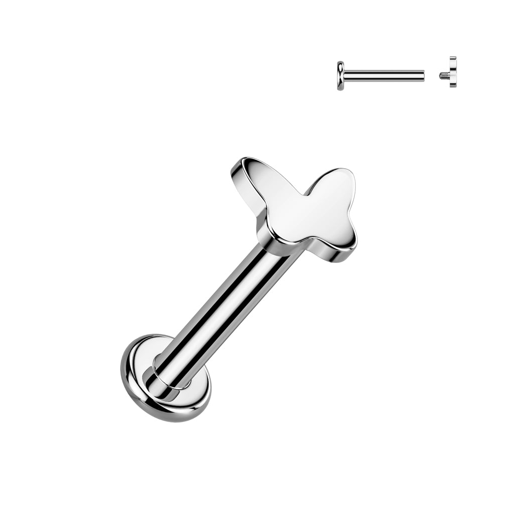 Titanium cartilage jewelry/tragus jewelry, Round Diamond Cut Top in Silver