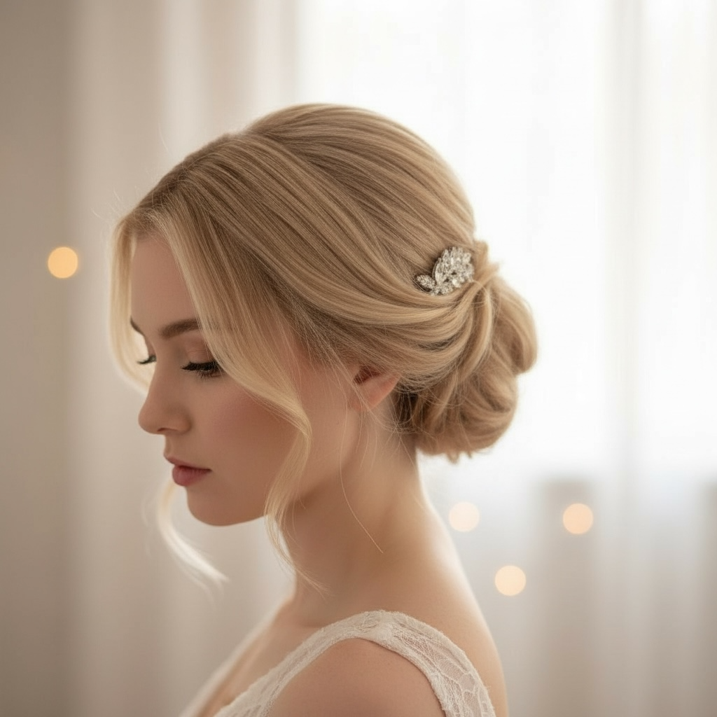 Hair accessory, ROMANCE|Ava -silver-tone bun decoration