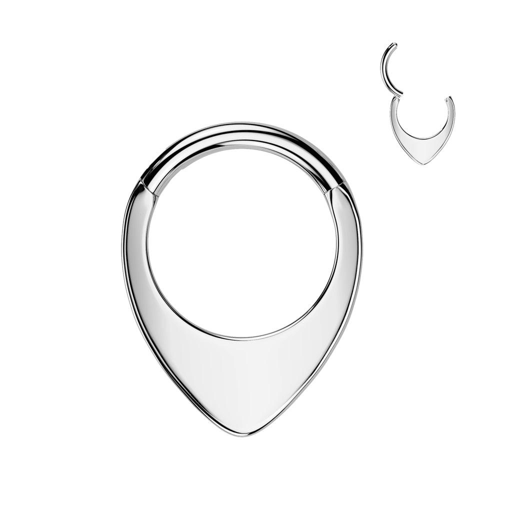 Piercing ring 1.2mm, Titanium Double Line CZ titanium clicker