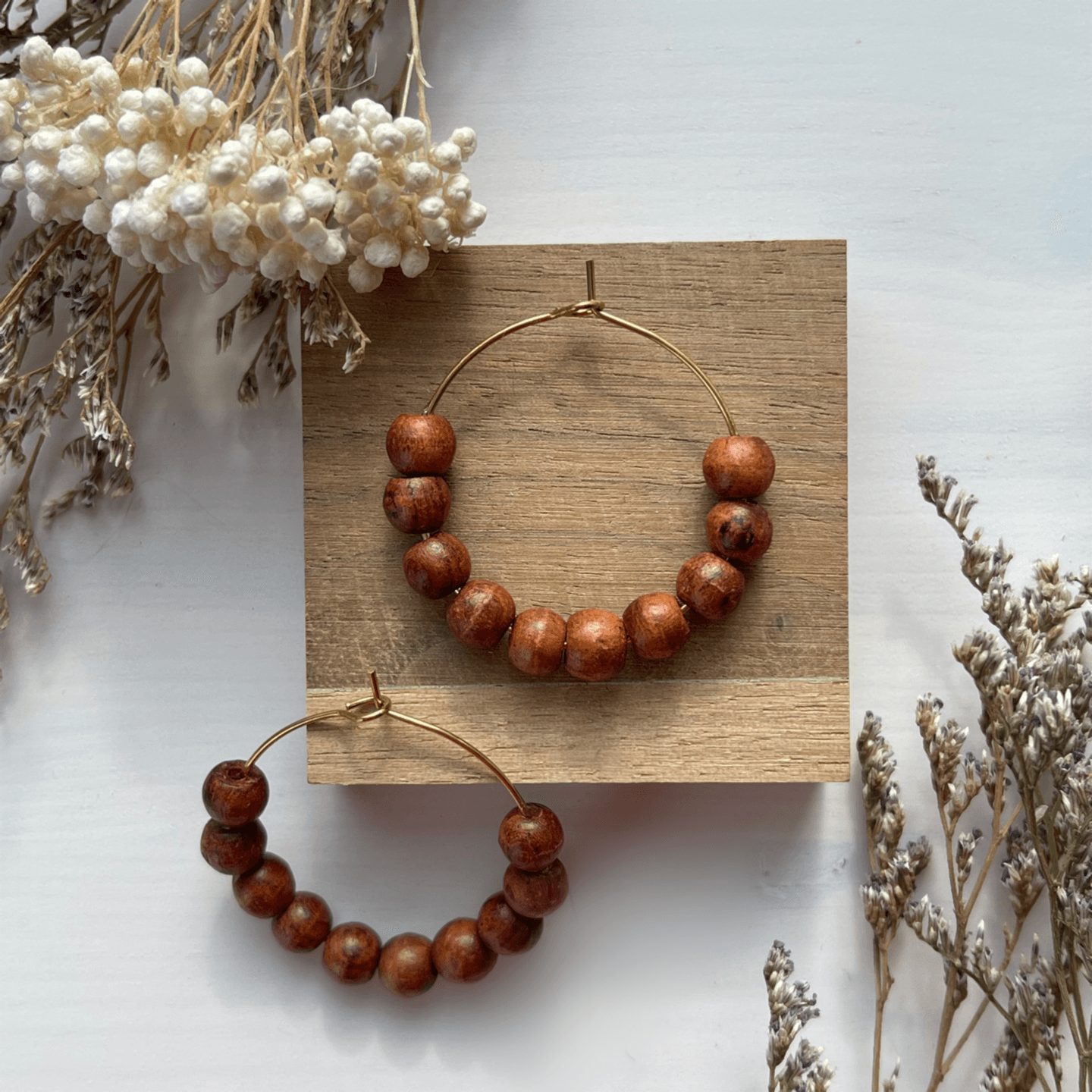 Korvakorut, FRENCH RIVIERA | Jolie -helmirenkaat (puu, kulta)