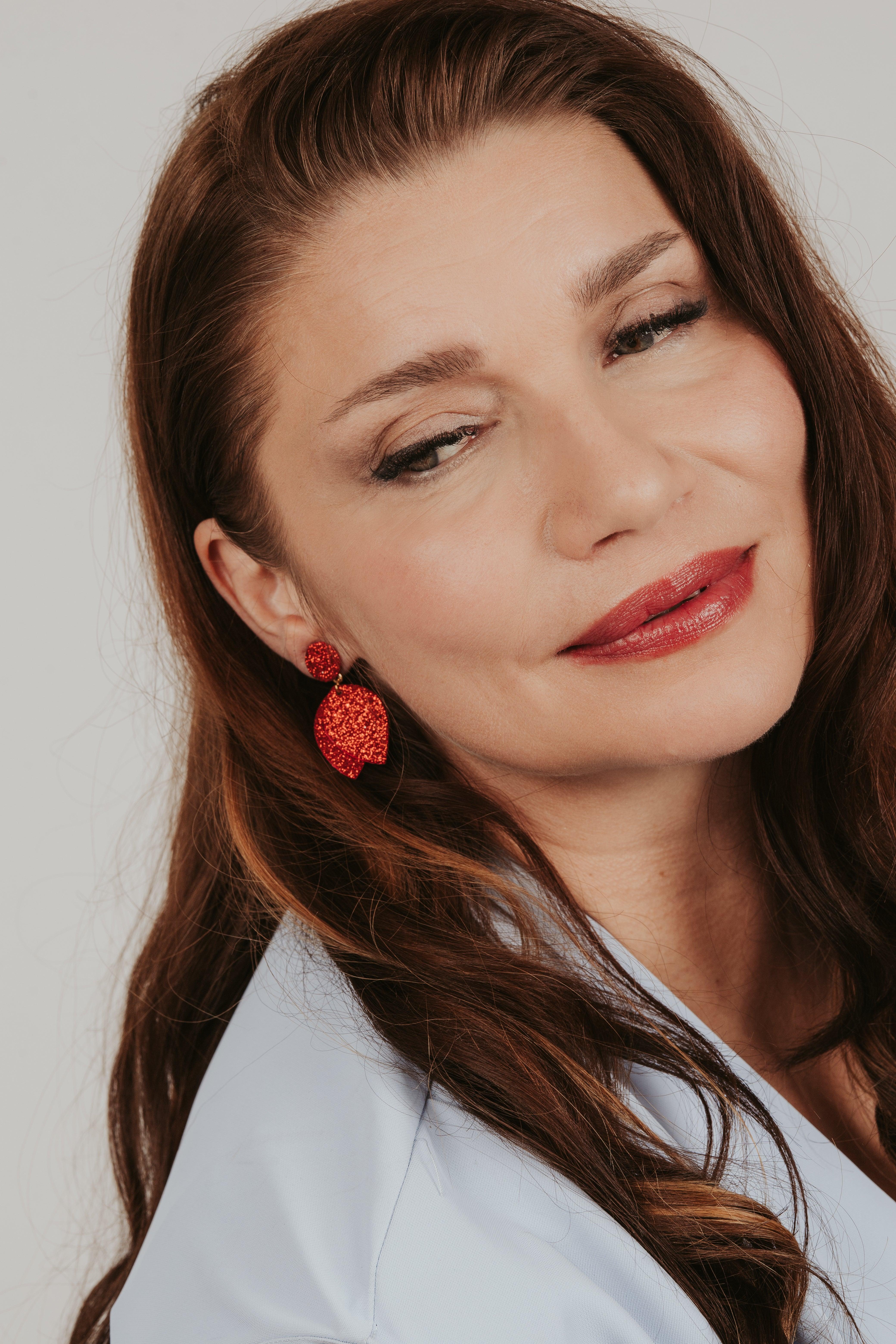 LEMPI®-korvakorut, Nuppu (punainen kimallus)