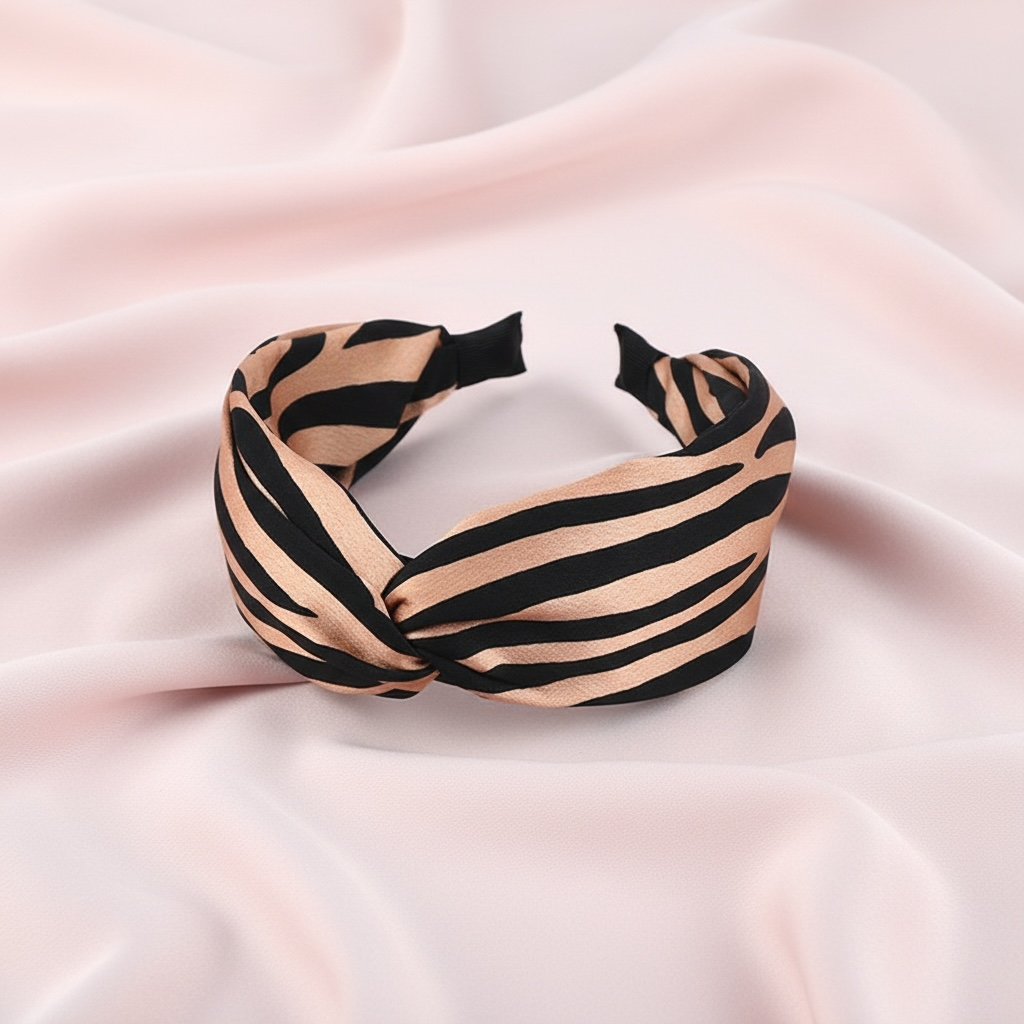 SUGAR SUGAR® | Siena Stripe COMFY – erittäin joustava raidallinen hiuspanta (beige-musta)