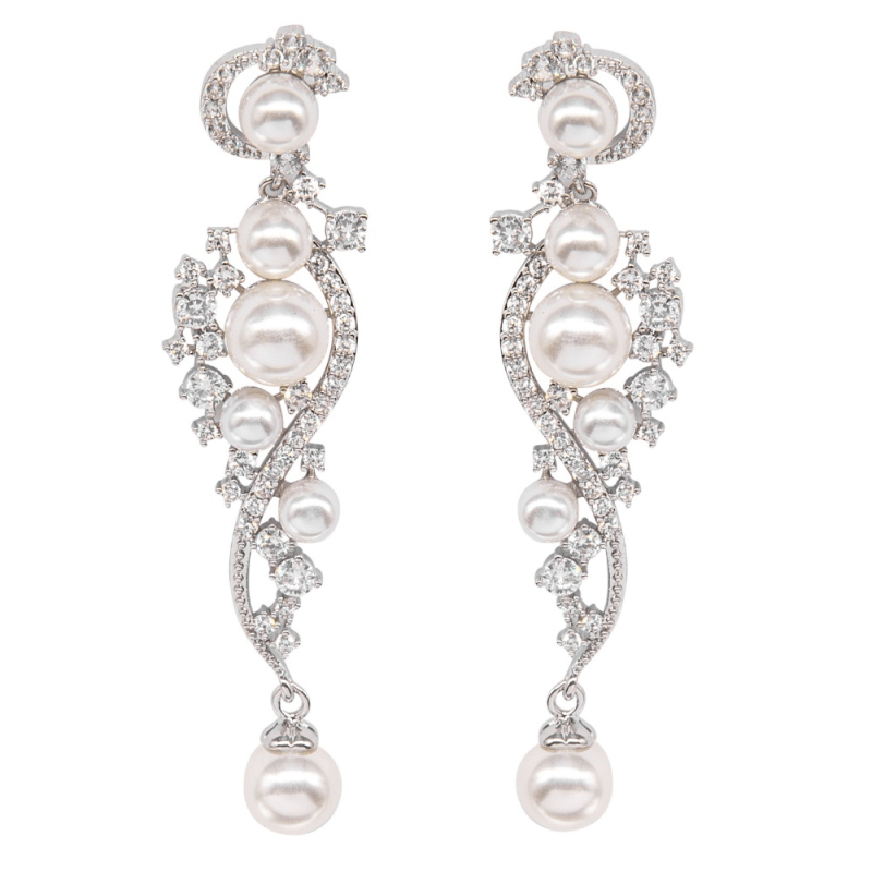 Korvakorut, ATHENA BRIDAL | Clarisse-kimaltavat helmikorvakorut