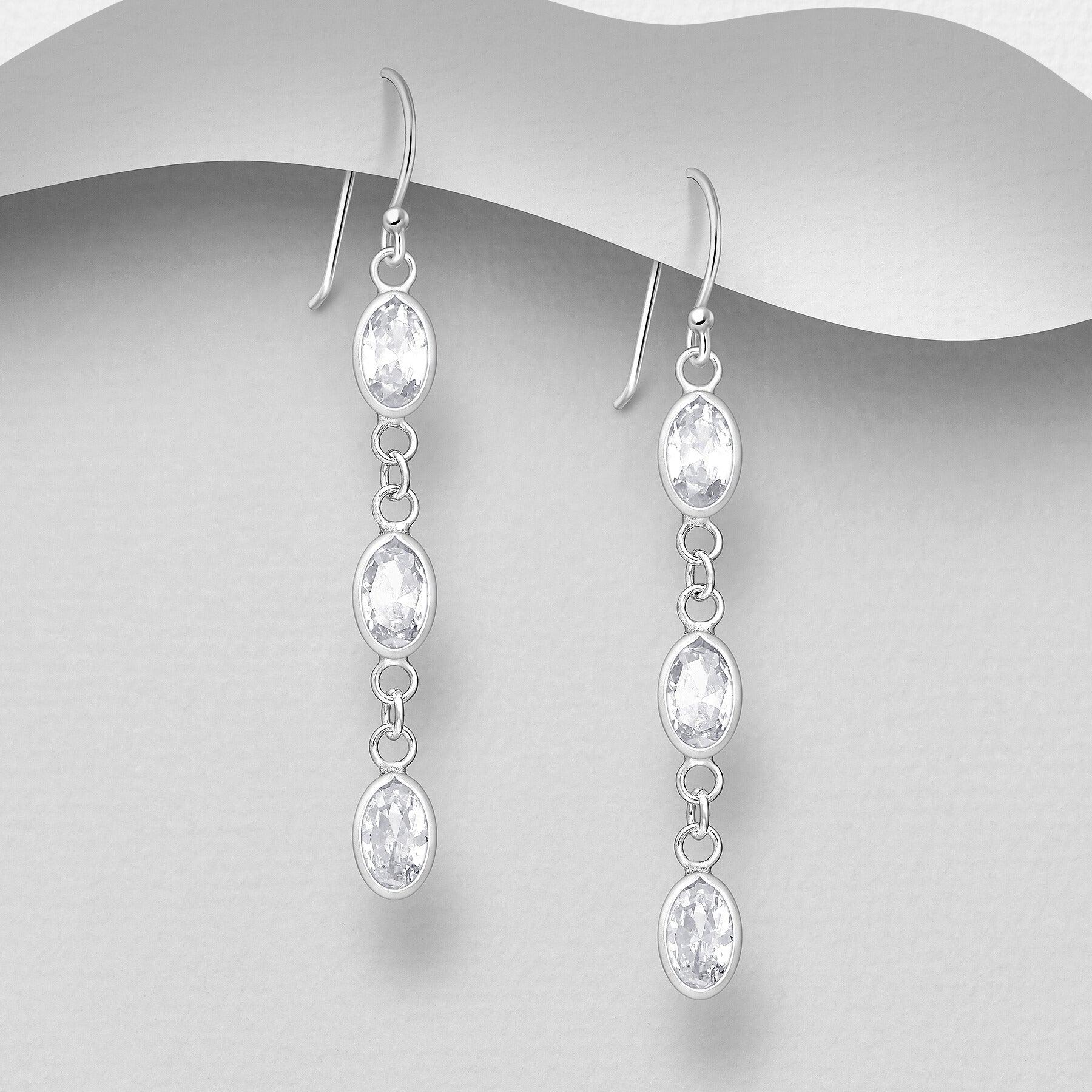 PREMIUM COLLECTION | Amelia -kirkkaat roikkuvat hopeakorvakorut