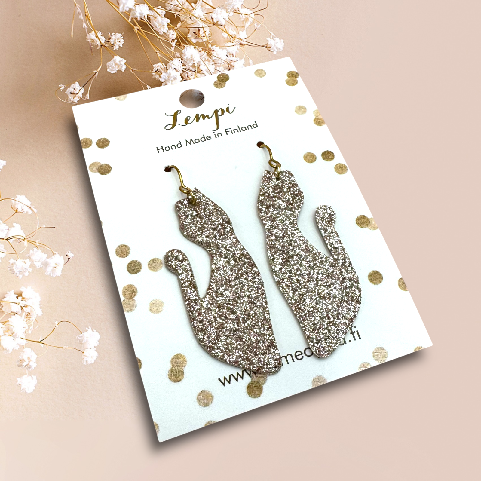 LEMPI earrings, Little Grain (black, silver)