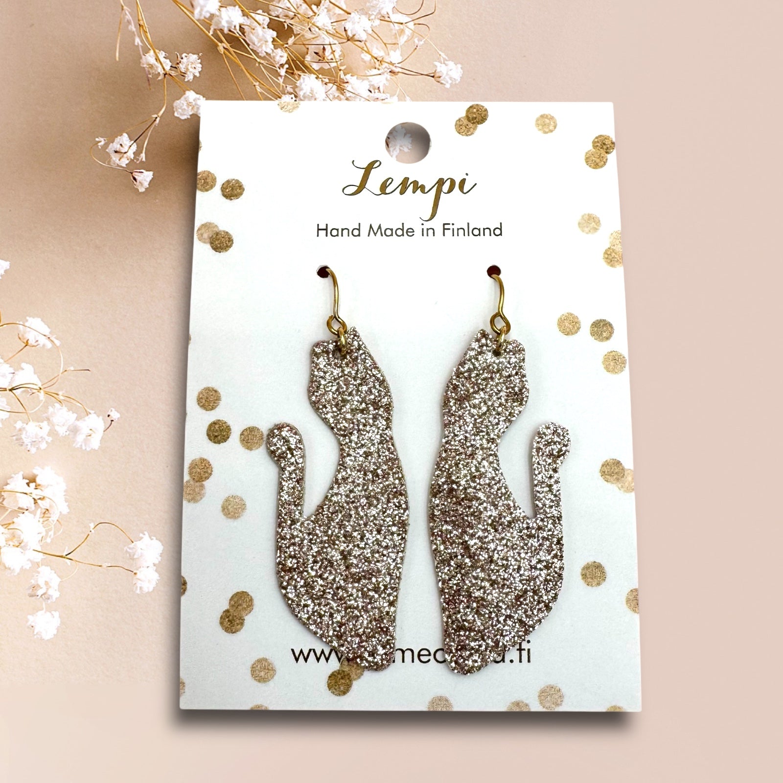 LEMPI earrings, Little Grain (black, silver)