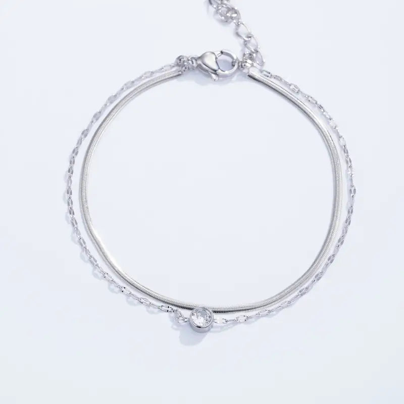 ÉLINE L’ATELIER | Clara – vedenkestävä rannekoru kirkkaalla kivellä (hopea)