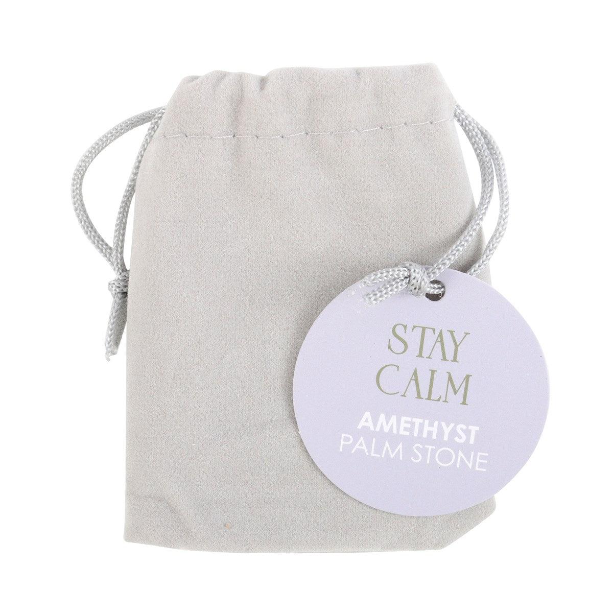 Stay Calm Amethyst -ametisti kämmenkivi "pysy tyynenä"