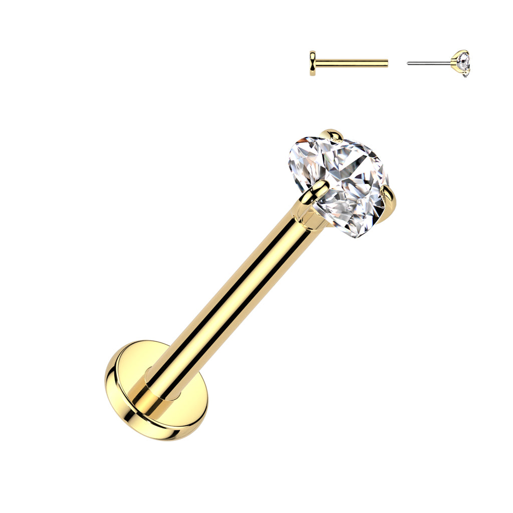 Titanium cartilage jewelry/tragus jewelry, Round Diamond Cut Top in Silver