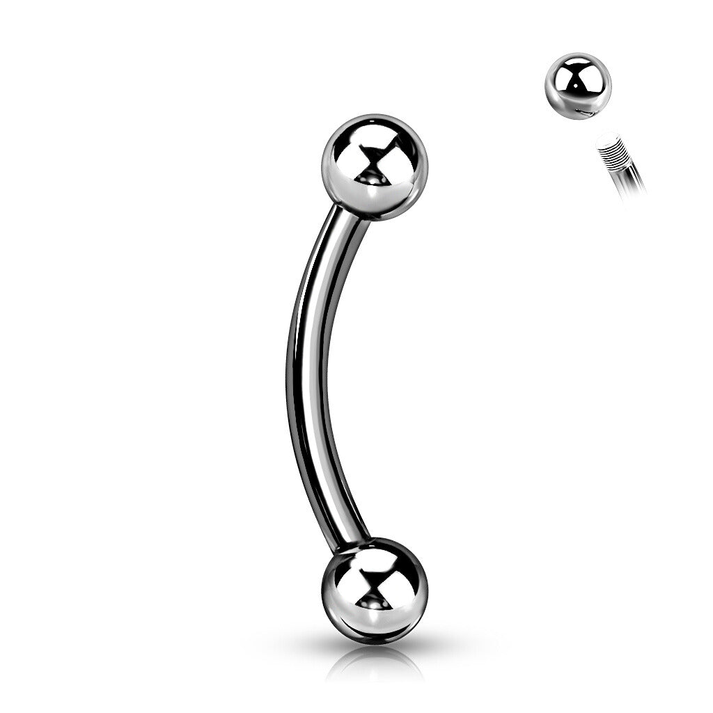 Curved Barbell 1,2mm, Steel Classic Curve – perusmalli kirurginteräksestä