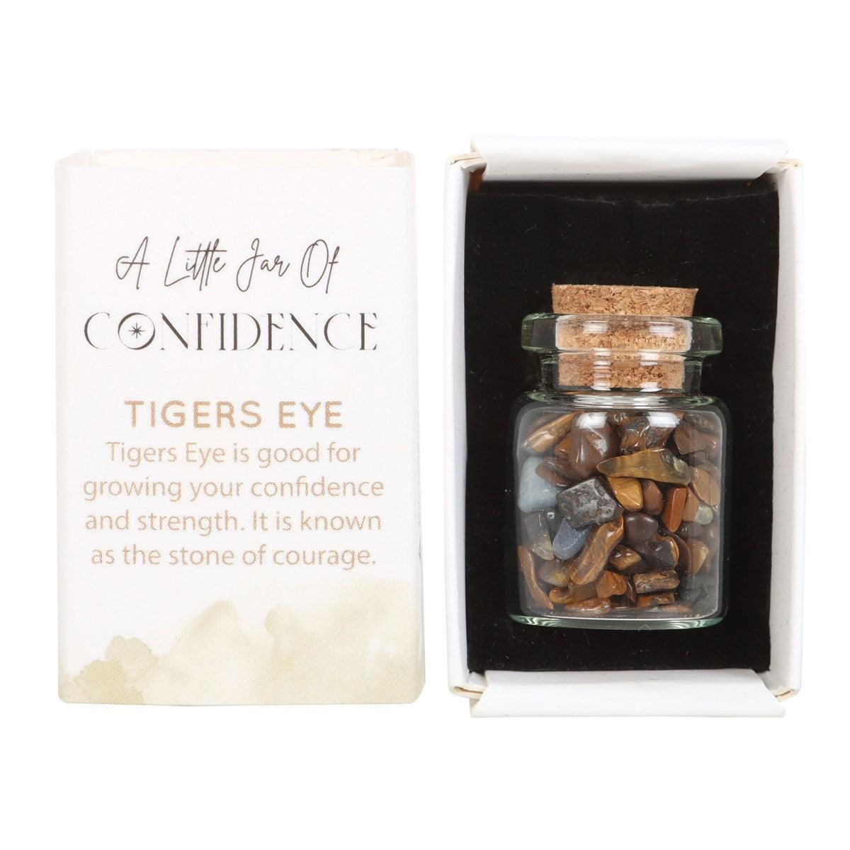 Jar of Confidence, Tigers Eye -tiikerinsilmä kivipullo "itseluottamus"
